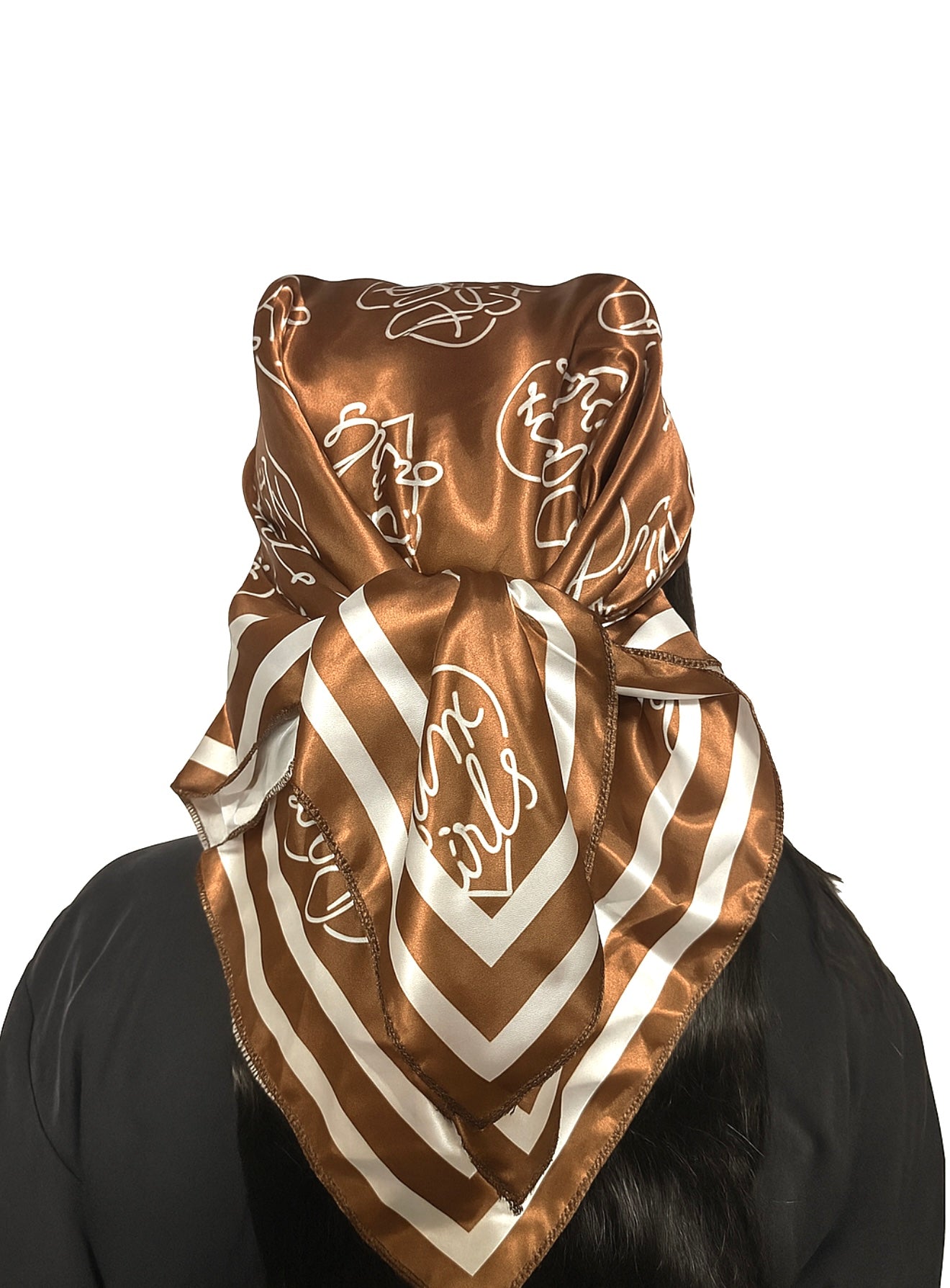 Monogram Silk Scarf - Dark Chocolate – PAM Girls