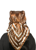 Monogram Silk Scarf - Dark Chocolate